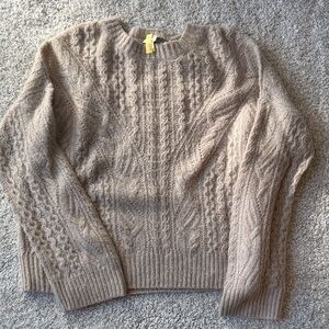 Vince Taupe Cable Knit Sweater